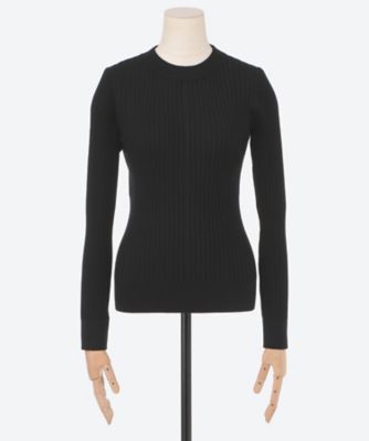 2点20%off　オールインワン　Calmere ニット生地　人気　黒 追加》ランダムリブ クルー2（ニット／セーター）｜CALMER（カル