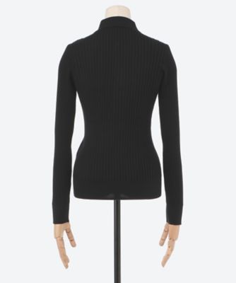 【現行品】 HYKE 25SS WIDE RIBBED POLO SWEATER 送料無料】WIDE RIBBED POLO SWEATER