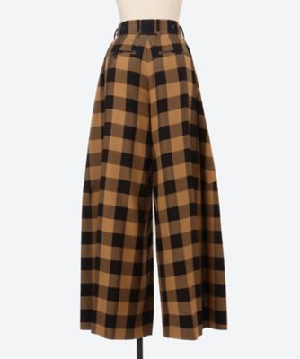RAYON PLAID SUPER WAIDE PANTS 13365