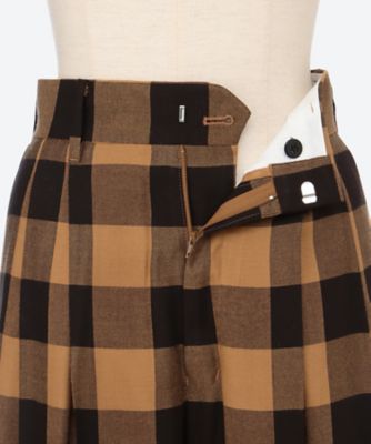 RAYON PLAID SUPER WAIDE PANTS 13365