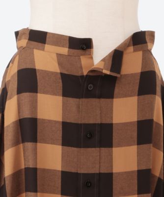 RAYON PLAID SHIRT INSPIRED SKIRT