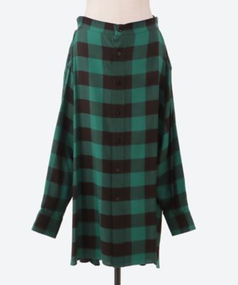 RAYON PLAID SHIRT INSPIRED SKIRT
