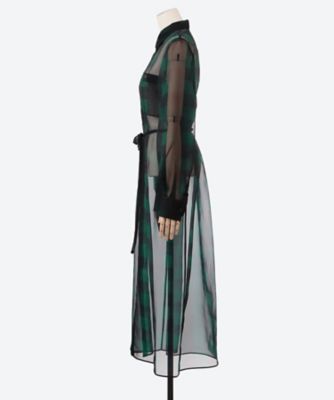 HYKE ハイク　plaid gathered dress M Lioness Chelsea high neck gathered hip detail mini dress in