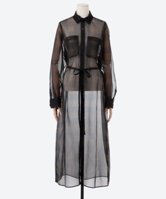 送料無料】SHEER PLAID DRESS 25FW