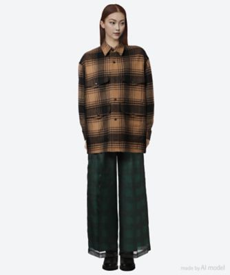 SHEER PLAID WIDE PANTS 13366 | HYKE (Women 