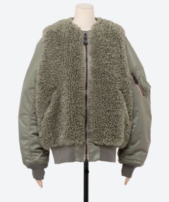【3日まで限定値下げ】HYKE FAUX SHEARLING TYPE MA-1 FAUX SHEARLING TYPE MA-1 JACKET-フェイクシアリングタイプMA-1