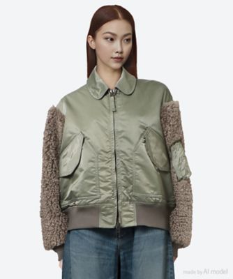 ＜HYKE (Women)＞【送料無料】ＦＡＵＸ　ＳＨＥＡＲＬＩＮＧ　ＴＹＰＥ　ＣＷＵ－４５／Ｐ　ＪＡＣＫＥＴ　１７５３５