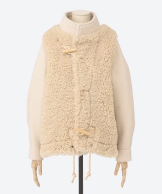 【送料無料】HYKE (Women)/ハイク DOUBLE FACE FAUX SHEARLING DUFFEL JACKET 17549 38CREAM コート・ジャケット【三越伊勢丹/公式】