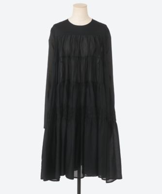 Merlette ブラック 半袖ワンピース merlette マーレット ワンピース 半袖 ティアード シャーリング