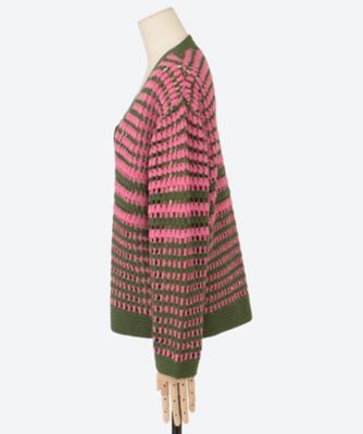 新品♥定価13200円◆かぐれ◆クロシェ2WAYカーディガン◆アイボリー セール】シアーZIPニットカーディガン/ 透かし編みニット
