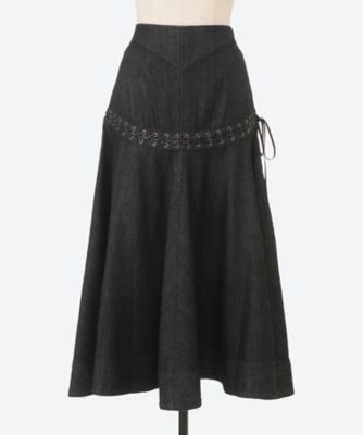FETICOフェティコ スカート 24SS BLACK (黒) FETICO(フェティコ)のGATHERED TULLE MIDI SKIRT(スカート)の