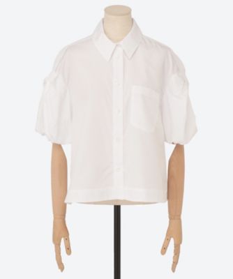 Simone Rocha - 【美品】  Simone Rocha / シモーネロシャ | パフスリーブ S/Sブラウス カットソー | XS | ブラック | レディース 美品】 Simone Rocha / シモーネロシャ | パフスリーブ S/S