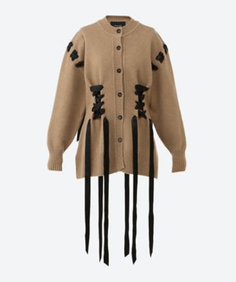 Simone Rocha 長袖ニットカーディガン【Ｓ】ベージュ シルク混 春秋冬 Simone Rocha（シモーネロシャ）カーディガン ベージュ サイズ:S