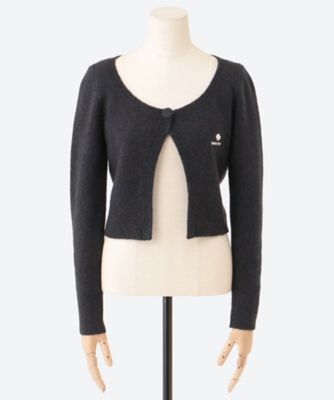 【美品】  SHUSHU/TONG / シュシュ/トング | カットオフ サムホール ニット カーディガン | 10 | ブラック | レディース カーディガン S／T 26SS／FSDFTO34 | SHUSHU TONG