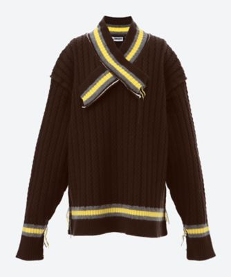 sonia carrasco (Women)/ソニア カラスコ CABLE KNIT TENNIS SWEATER 26090308 BROWN トップス【三越伊勢丹/公式】