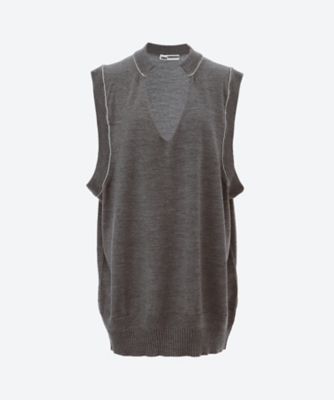 ＜sonia carrasco (Women)＞ＫＮＩＴ　ＣＵＴ　ＣＯＬＬＡＲ　ＶＥＳＴ　２６０９０２１８