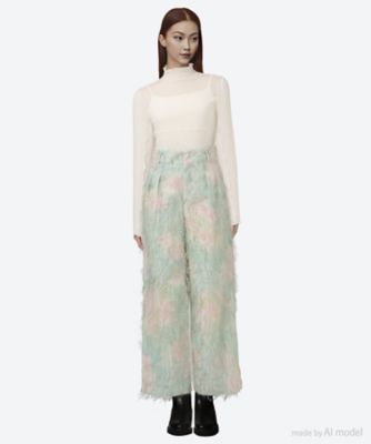 ルールロジェット　春夏ニットパンツ パンツ damask rose jacquard pants 6S
