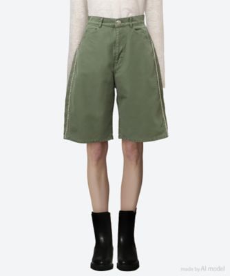 ＜leur logette (Women)＞ｍｉｌｉｔａｒｙ　ｂａｃｋ　ｓａｔｉｎ　　ｈａｌｆｐａｎｔｓ　（ｗｉｔｈ　ｂｉｊｏｕ）　６Ｓ／０５４２９