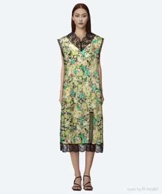 ＜leur logette (Women)＞ｂｌｏｓｓｏｍ　ｇａｒｄｅｎ　ｃｕｐｒｏ　ｐｒｉｎｔ　ｄｒｅｓｓ　６Ｓ／０６６８９