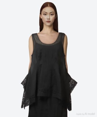 ＜leur logette (Women)＞ｗｒｉｎｋｌｅ　ｓｉｌｋ　ｔｏｐ　６Ｓ／０３６６２