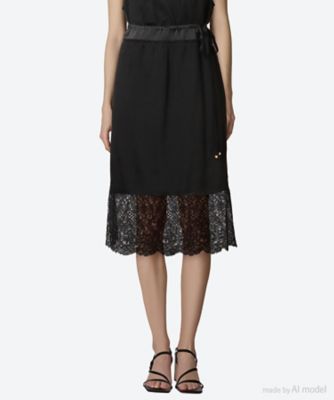 ＜leur logette (Women)＞ｗｒｉｎｋｌｅ　ｓｉｌｋ　ｓｋｉｒｔ　６Ｓ／０４４７６