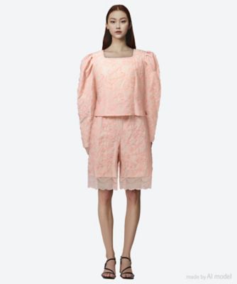 flower tulle embroidery top 6S