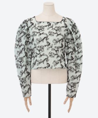 flower tulle embroidery top 6S