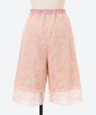 flower tulle embroidery half pants