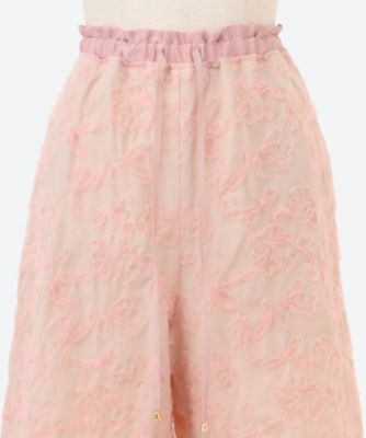 flower tulle embroidery half pants