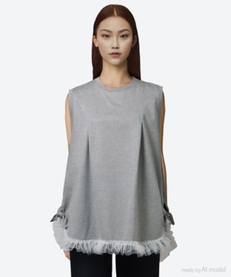 ＜leur logette (Women)＞ｃｏｔｔｏｎ　ｓｌｅｅｖｅｌｅｓｓ　ｔｏｐ　６Ｓ／１０２１３