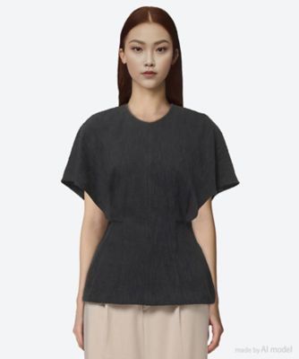 AKIRANAKA アキラナカ　ニットプルオーバー　黒　ブラック Irena drape neck knit pullover BK