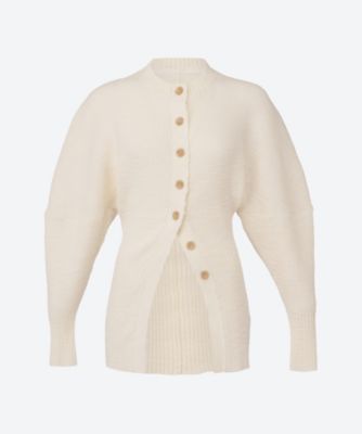 ＜AKIRANAKA (Women)＞Ｇｒｅｅｒ　ｃｒｅｗ　ｎｅｃｋ　ｋｎｉｔ　ｃａｒｄｉｇａｎ　ＷＨ　ＡＲ２６１１―ＷＨ