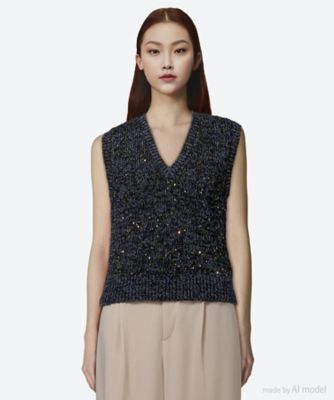 Lila Sequinned knit pullover BK 6S