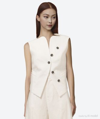 Sesilia vest WH 6S／AR2626―WH | AKIRANAKA