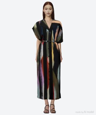 Empty stripe dress BK 6S／AR2643―BK