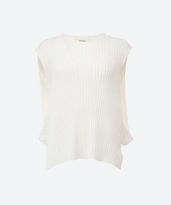 ＜AKIRANAKA (Women)＞Ｔｏｖａ　ｋｎｉｔ　ｐｕｌｌｏｖｅｒ　ＷＨ　６Ｓ／ＡＳ２６３０―ＷＨ