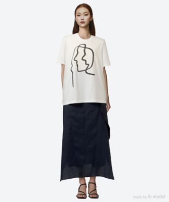 Line portrait T―shirt WH 6S／AS2648