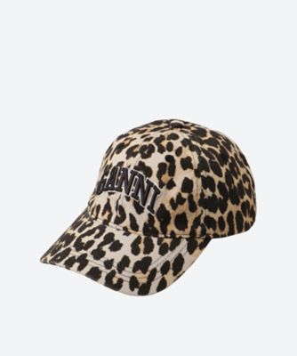 ＜GANNI (Women)＞Ｗａｓｈｅｄ　Ｃｏｔｔｏｎ　Ｃａｎｖａｓ　Ｃａｐ　Ｌｅｏ　Ｅｍｂ　Ａ６８９８