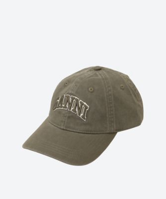 ＜GANNI (Women)＞Ｗａｓｈｅｄ　Ｃｏｔｔｏｎ　Ｃａｎｖａｓ　Ｃａｐ　Ｅｍｂ　Ａ６８９９