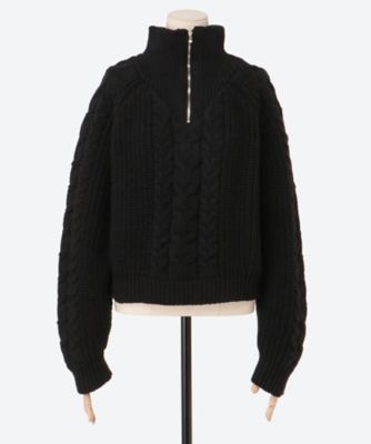 Cable Half―Zip Knit Pullover ID26S
