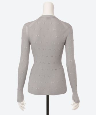 Eyelet Cable V―Neck Cardigan 6S