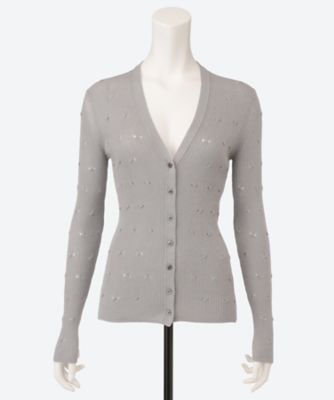 ＜babaco (Women)＞Ｅｙｅｌｅｔ　Ｃａｂｌｅ　Ｖ―Ｎｅｃｋ　Ｃａｒｄｉｇａｎ　６Ｓ／ＢＡ０１―ＴＧ７１