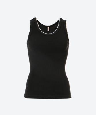 ＜babaco (Women)＞Ｃｏｔｔｏｎ／Ｓｉｌｋ　Ｒｉｂｂｅｄ　Ｂａｓｉｃ　Ｔａｎｋ　Ｔｏｐ　６Ｓ／ＢＡ０１―ＣＲ７４