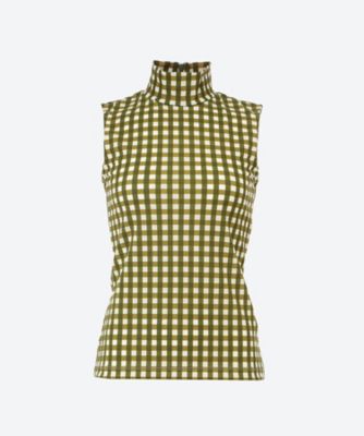 ＜babaco (Women)＞Ｇｉｎｇｈａｍ　Ｃｈｅｃｋ　Ｐｒｉｎｔ　Ｈｉｇｈ　Ｎｅｃｋ６Ｓ／ＢＡ０１―ＣＲ８４