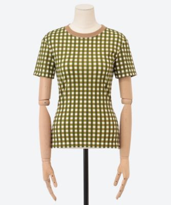 Gingham Check Print T―shirts6S／BA01 