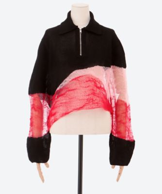 セーター Solid ＆ Fluid Zip―up Knit 6S