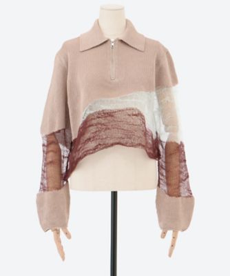 トップス kise セーター Solid ＆ Fluid Zip―up Knit 6S