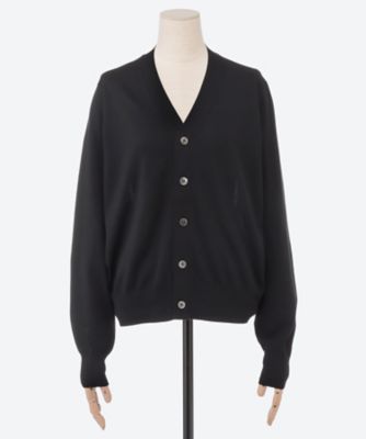 HYKE ニットカーディガン RIBBED KNIT WOOL CARDIGAN-リブニットウールカーディガン-HYKE