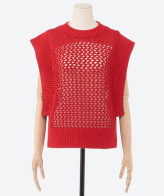 ＜HYKE (Women)＞ＣＲＯＣＨＥＴ　ＳＬＥＥＶＥＬＥＳＳ　ＫＮＩＴ　２６ＳＳ／１１４２６