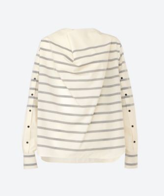 ＜HYKE (Women)＞ＳＴＲＩＰＥ　ＣＯＷＬ　ＮＥＣＫ　ＢＬＯＵＳＥ　２６ＳＳ／１５２５８